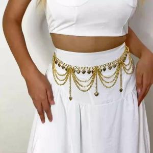 Ingemark Multilayer Butterfly Ball Love Heart Pendant Tassel Lingerie Chain Waist Belly Belt Women Summer Bikini Body Jewelry