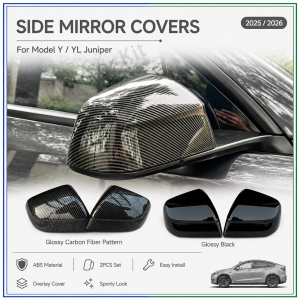 For Tesla Model Y/YL 2025-2026 ABS Side Mirror Covers Rearview Mirror Caps 2PCS