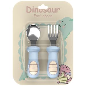 Baby Keep Warm/Cold Anti-Slip Suction Bowl Spoon Fork 316 Stainless Steel Material