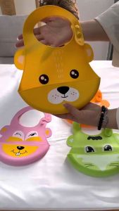 Mumystation Celemek Makan Bayi Silicone Kartun Lucu Baby Bib Slabber