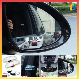 2PCS FRAMELESS BLIND SPOT MIRROR Wide Angle Square HD Glass Convex Rear View Mirrors Side Accessories Mirror DM070
