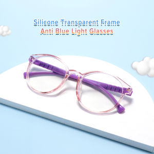 OQ BOGA 6 Colors Anti Blue Light Anti Radiation Kids Computer Glasses Boys Girls Eye Protection Silicone Round Frame Eyewear