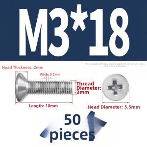 BAIRUITE | 316 Stainless Steel Cross Recessed Flat Head Screws