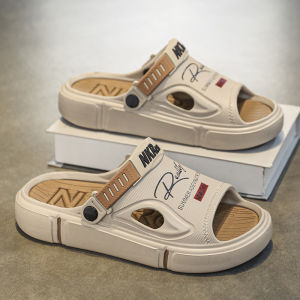 Summer Mens Slip-On Sports Sandals Casual Beach Sandals Large Size 46 Soft Bottom Flat Sandals for Outdoor Wear