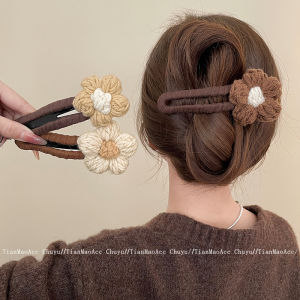 Autumn Winter Floral Shark Jaw Clip Safe Substitute Hair Accessories One Word Clip Duckbill Clip Korean Style Fresh Outburst