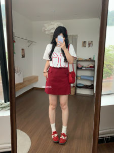 Váy Ngắn Chữ a Cạp Cao Thời Trang Thanh Lịch Đa Năng Che Mông Cho Dáng Người Béo Phì Váy Ngắn Mùa Xuân Cho Nữ Cỡ Lớn