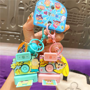 Crayon Shinchan Cartoon Anime Themed Toy Flash Light Instant Camera Keychain Pendant Bookbag Decorative Hanging Ornament