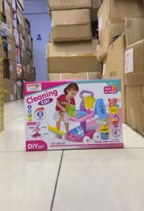 Mainan Anak Perempuan Cleaning Set Sapu Pel Troli Bersih Rumah Edukasi