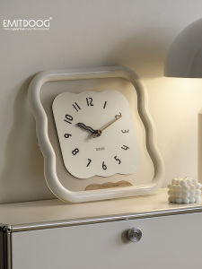 EMITDOOG นาฬิกาตั้งผนังแบบไม่ต้องเจาะ ดีไซน์เรียบง่าย หรูหรา ระดับไฮเอนด์ สำหรับตกแต่งบ้าน วัสดุไม้ที่นำเข้ามาในโรงงาน