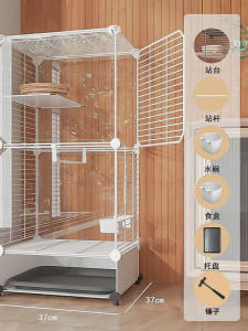 Metal Floor Stand Bird Cage Parrot Quaker Dove Placement Holder Home Accessories Flat Top Single Layer No Escape Design