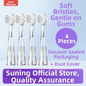 Childrens Electric Toothbrush Head S205 Replacement for BabySmile L3053 Soft Bristle Gum Care Normal Size by Meihong