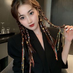 Dây Kim Cương Lấp Lánh Mới Kẹp Tóc Bện Đầu Bện Bẩn Dây Bện Màu Tóc Trang Trí Tóc Đuôi Ngựa Cho Bé Gái Phụ Kiện Tóc