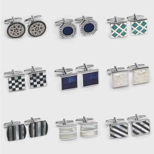 Mens Luxury Metal Cufflinks French Style Shirt Studs for Blazers and Vestes Shell Texture Forever Now Brand Spring 2019