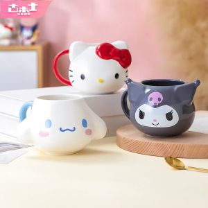 For Sanrio Ceramic Mugs 3D Relief Design Water Cups My Melody Cinnamoroll Coffee Milk Cups Home Breakfast Juice Mugs for Gifts