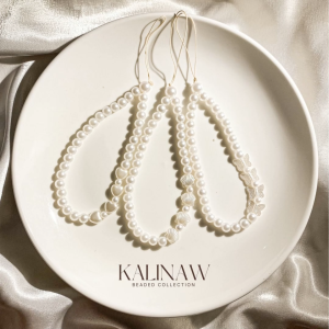 KALINAW Minimalist White Pearl Beaded Keychain/ Phone Charms