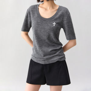 Slim Fit Boat Neck T-Shirt Short