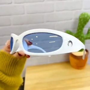 Y2K Moon Rectangular Trend Sunglasses Women Man Cycling Outdoor Sports Vintage Hip Hop Punk UV400