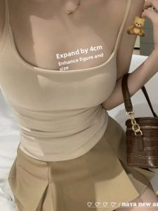 Womens Pure Desire Fleece Lined Halter Top Vest Large Size Spicy Girl Outerwear Tube Top Inner Match with Pad Summer Casual