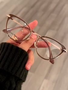 WDS Kacamata Photochromic Wanita Anti Radiasi Cat Eye Retro Frame Metal Eyeglasses Fashion F90 K66