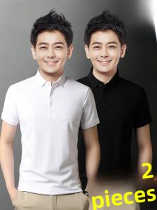 ROMON | Lormen Mens Short Sleeve T-Shirt Summer Thin Fashion Business Loose Casual Pure Cotton With Collar Polo Shirt Top