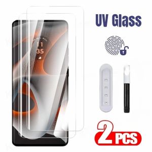 2PCS Curved Full Glue UV Tempered Glass For Motorola Edge 50 Pro 40 Neo 30 Fusion Ultra X30 Screen Protector For Moto Edge 50Pro