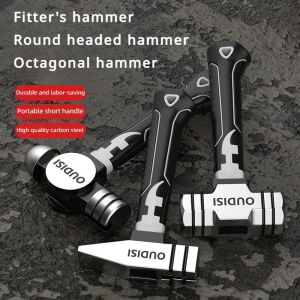 deli | OUDISI Mini Octagonal Hammer Sheep Horn Hammer Multi Functional Magnetic Heavy Duty High Carbon Steel Woodworking Nail Hammer