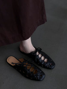 CAIZINI | Leather Lace-up Open-toe Summer Sandals