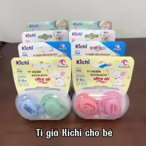 Combo 2 cái ti ngậm Ultra Air cho bé 0-24 tháng Ty ngậm Kichilachi chất liệu silicone chống vâu không BPA ( ti Avent ) có hộp đựng vệ sinh (set 2 cái)