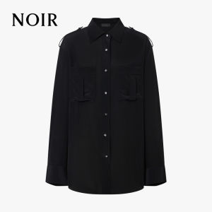 MO&Co. | Silk Fine Lustrous Military Style Shirt