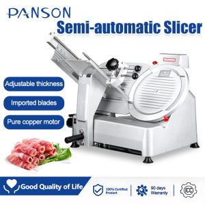 PANSON Meat slicer Slicer 12-inch heavy-duty semi-automatic slicer Stainless steel electric slicer