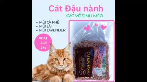 Hanpet - Cát đậu nành Vcat 3L Cát vệ sinh cho mèo chiết xuất từ đậu nành an toàn cho mèo
