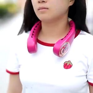 Clearance Tsum Tsum Hanging Neck Fan Lightweight Portable Gathering Wind Three Modes Adjustable Angle Long Battery Life