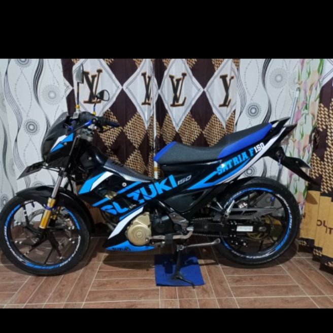 Jok Satria Fu Karbu (Barong) Roadrace Double Seat Lis Biru | Lazada ...