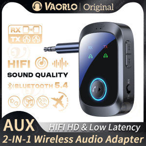 VAORLO | Dual Stream Multipoint Bluetooth 5.4 Audio Transmitter Receiver 3.5mm AUX HIFI Stereo Music Wireless Adapter With Mic For Car TV