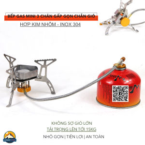 Bếp gas dã ngoại mini chống gió gấp gọn CLS (loại cao cấp lõi đồng) đánh lửa tự động du lịch cắm trại