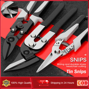 ⭐️【Local warehouse + COD】⭐Professional Industrial Shears Stainless Steel Scissors Tin Snips for Metal Sheet & PVC Pipe Cutting
