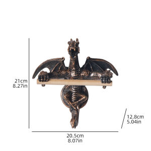 Retro Dragon-Shaped Tissue Holder Bathroom & Kitchen Toilet Paper Holder Creative Tissue Storage Rack Wall Decor Dragon Ornament