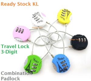 Travel Lock 3-Digit Combination Padlock Code Lock Luggage Gym Lock Ready Stock KL LL24
