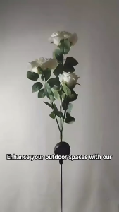 Solar Rose Flower Light LED Outdoor Waterproof Garden Landscape Lights for Road Courtyard Villa Law Decoration Lighting Holiday Cemetery Tribute