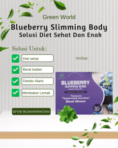 Green World Blueberry Slimming Body – Solusi Diet Sehat dan Enak | Pelangsing Herbal | Detox Lemak Alami