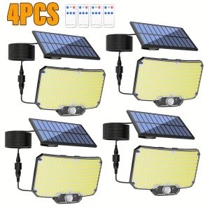 234 LED Solar Lights 3 Working Modes Super Bright Motion Sensor Outdoor IP65 Waterproof Flood Wall Security Lights Yard 1/2/4PCS