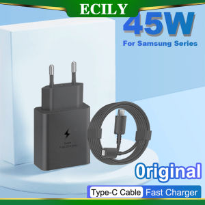 Ecily PD 45W sạc siêu nhanh cho Samsung Galaxy S23 S22 S21 Ultra Plus S20 FE sạc nhanh điện thoại USB C để Loại C cáp EU Mỹ Bộ Sạc Anh