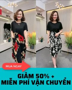 Váy trung niên mẫu mới chất thun cotton co giãn 4 chiều [HA12]