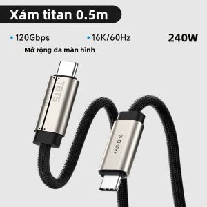 Hagibis | Cáp USB C Hagibis TBT5 Băng Thông 120Gbps Sạc 240W Siêu Mềm Tương Thích Video 16K/8K Cáp Đồng Bộ Dữ Liệu Nhanh Thunderbolt 4