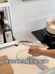 Rak Tutup Panci Dengan Tempat Spatula Sendok Dapur Model Lipat Serbaguna