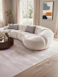 Cream-style Designed Shaped Sofa Chenille Fabric