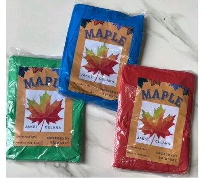 Jas Hujan Maple/Ocean Setelan Jaket Celana Murah Pria Wanita