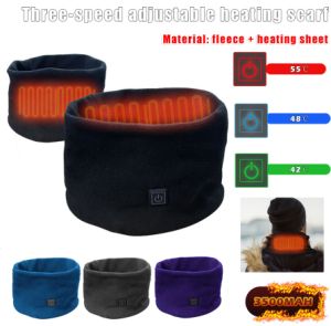 Electric Heated Scarf Neck Wrap USB Rechargeable Winter Neck Warmer 3 Speed Adjustment Fleece Scarf For Cycling Skiing Camping