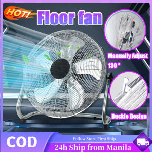 10/16/20 Inch Industrial Floor Fan 130° Rotating Cooling Fan Heavy Duty Metal Blade Strong Wind Electric Fan Speed Control Adjustable Desk Fan Oscillating Air Supply Floor Fan Workshop Farm High-Power Silent