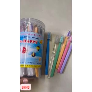Combo 5 cây bàn chải đánh răng Happy có nắp đậy.